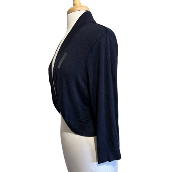 NWT Jessica Howard Open-Front Cardigan Shrug Bolero Women 1X Navy Blue XL - Picture 3 of 7